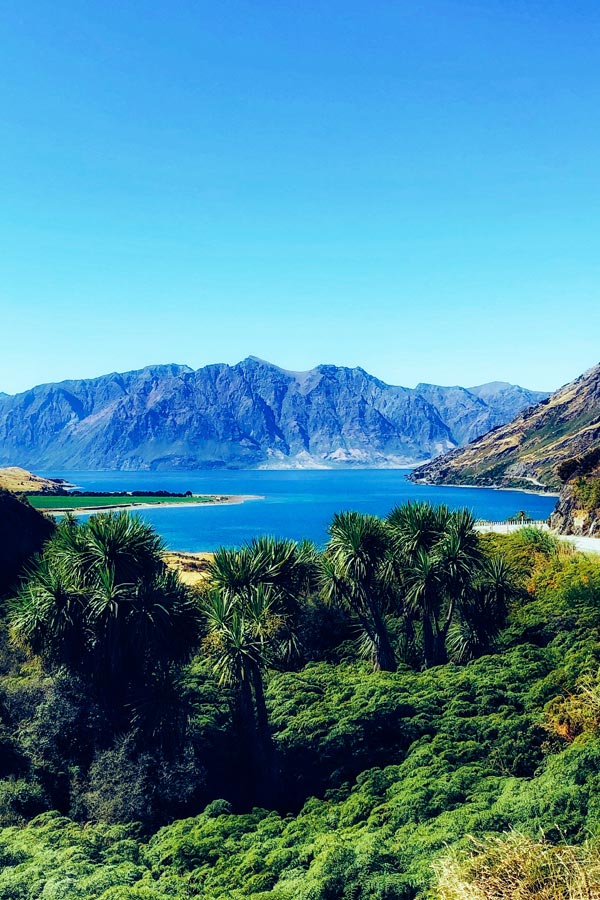 lookout point overlooking Lake Hawea on the South Island of New Zealand