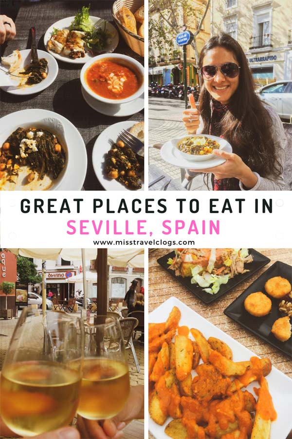 Pinterest image for pinning great places to eat in Seville, Spain