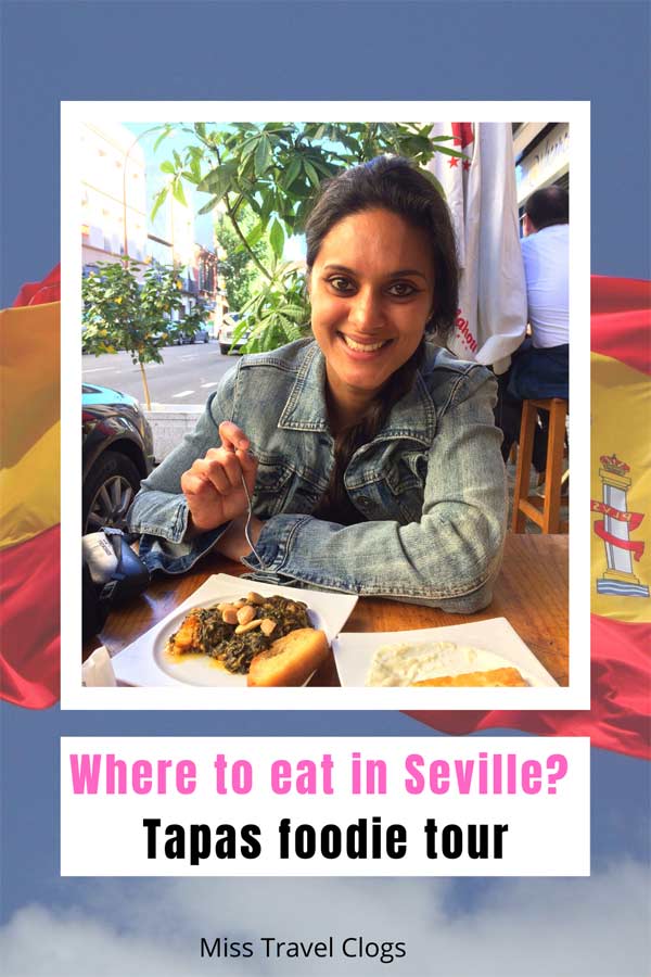 Pinterest image for pinning where to eat tapas in Seville, Spain