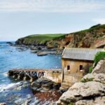 coastline at Lizard Point with an old building and quay in the foreground