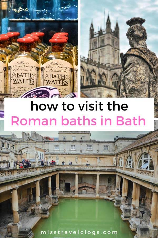 Pinterest image for pinning How to visit the Roman baths in Bath, England