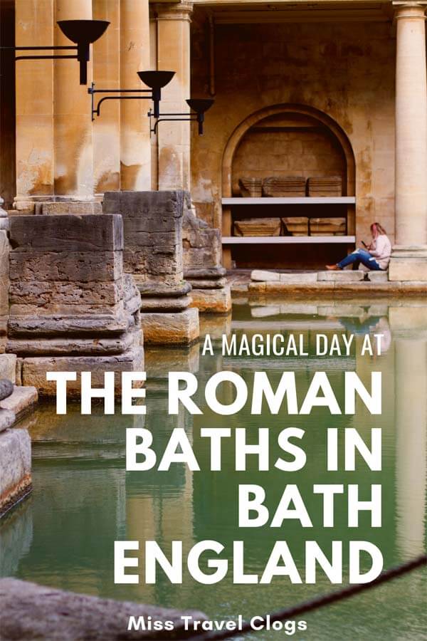 Pinterest image for pinning Magical day at the Roman baths in Bath, England